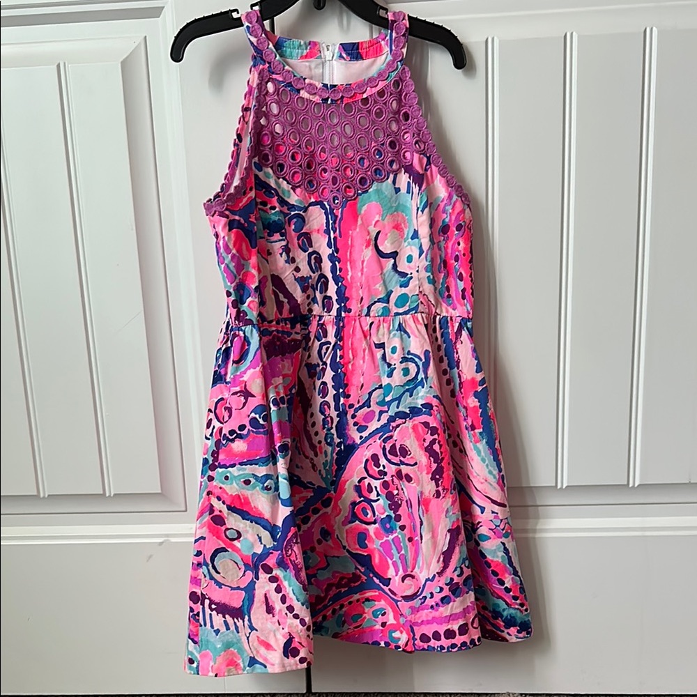 Lilly Pulitzer Pink Ruffled Halter Sundress